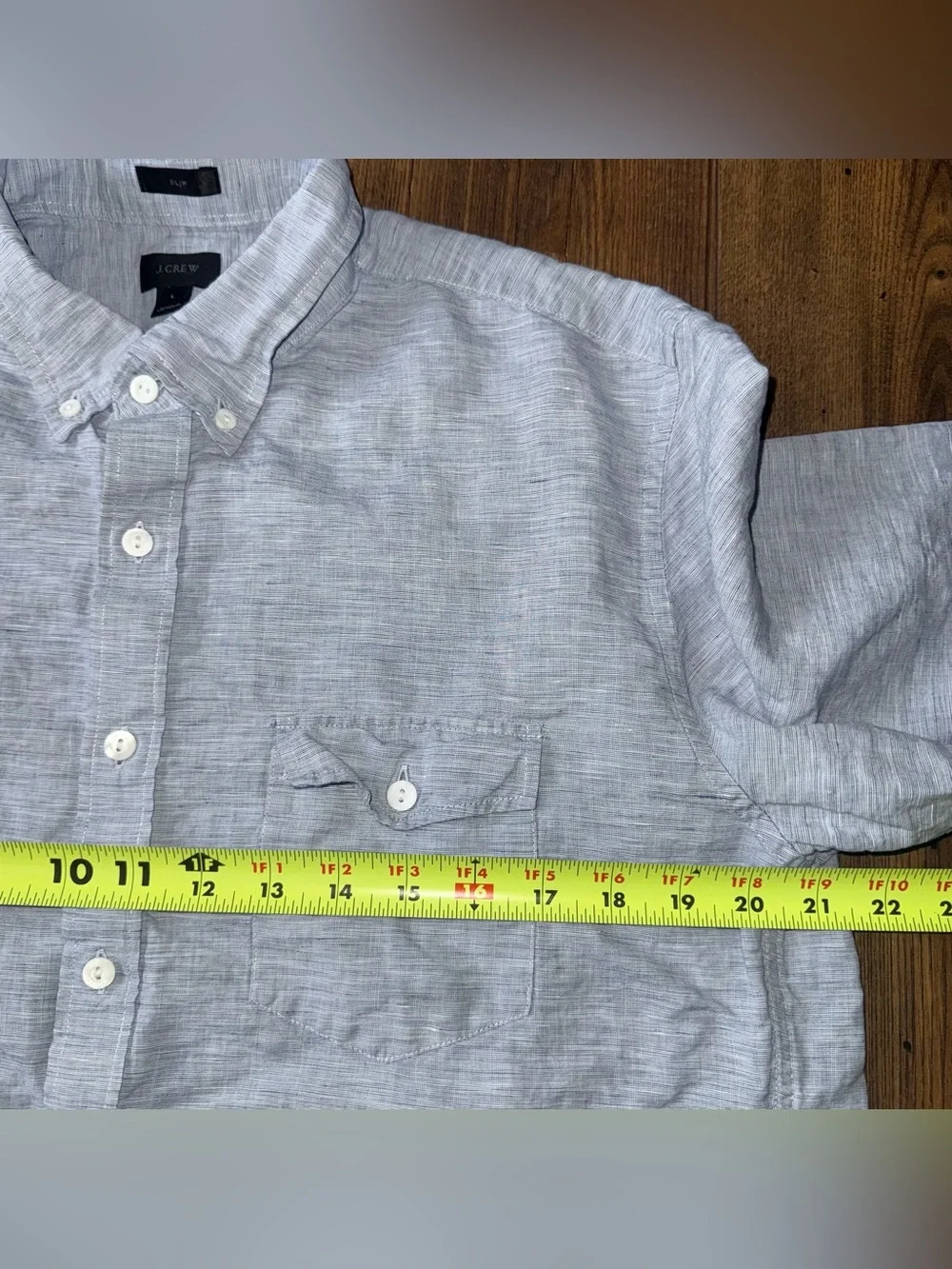 J.Crew Baird McNutt Irish Linen Shirt Mens L Slim Light Blue Button Down